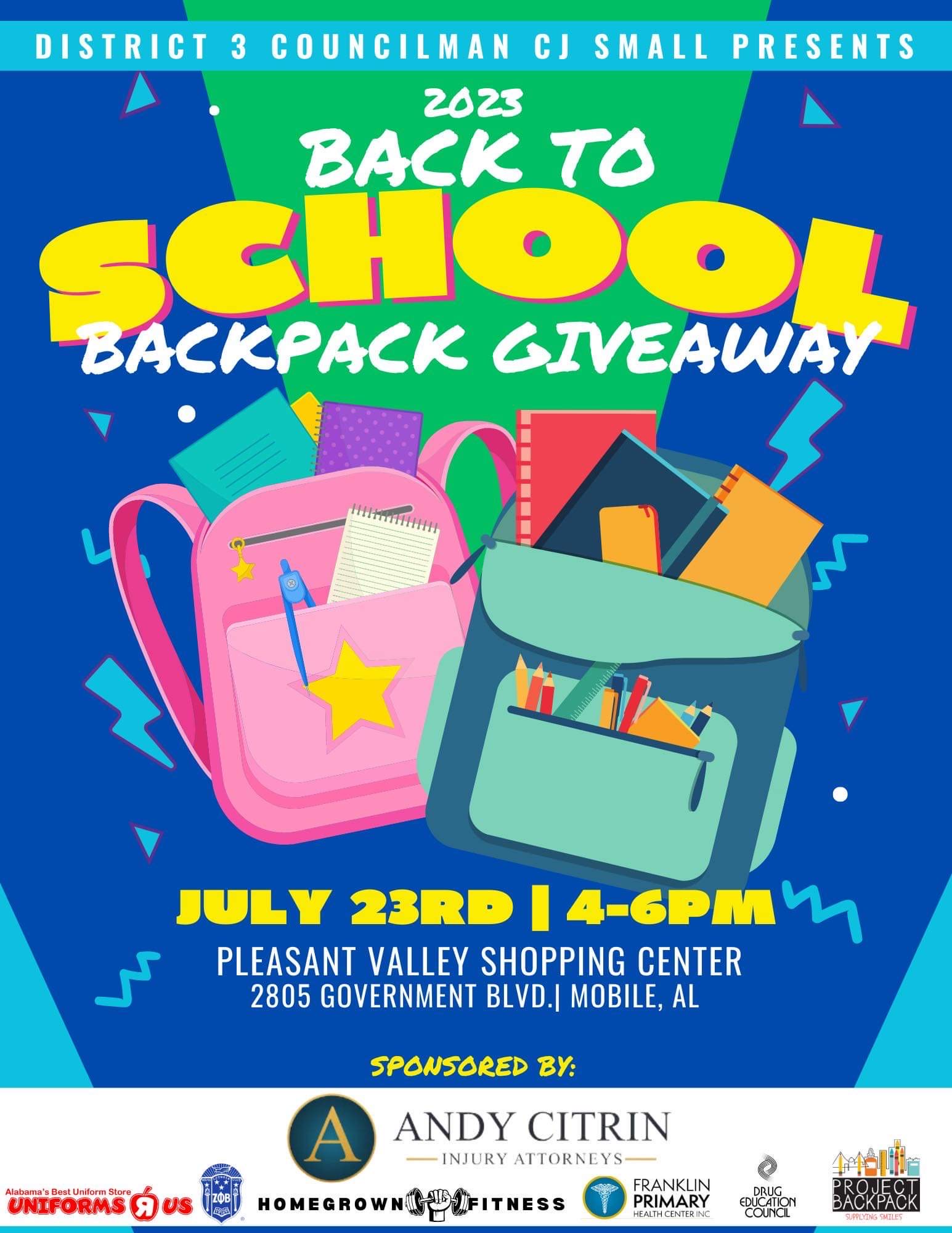 BACK TO SCHOOL BACKPACK GIVEAWAY